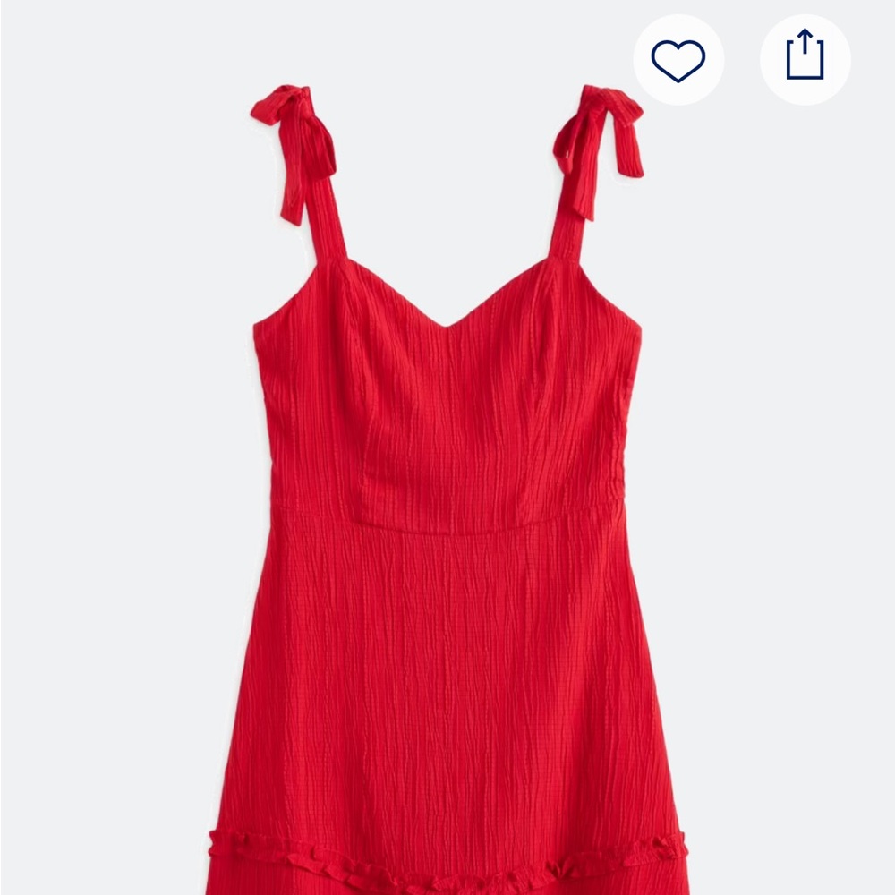 Red Tie-Shoulder Ruffle Sundress - Picture 9 of 9